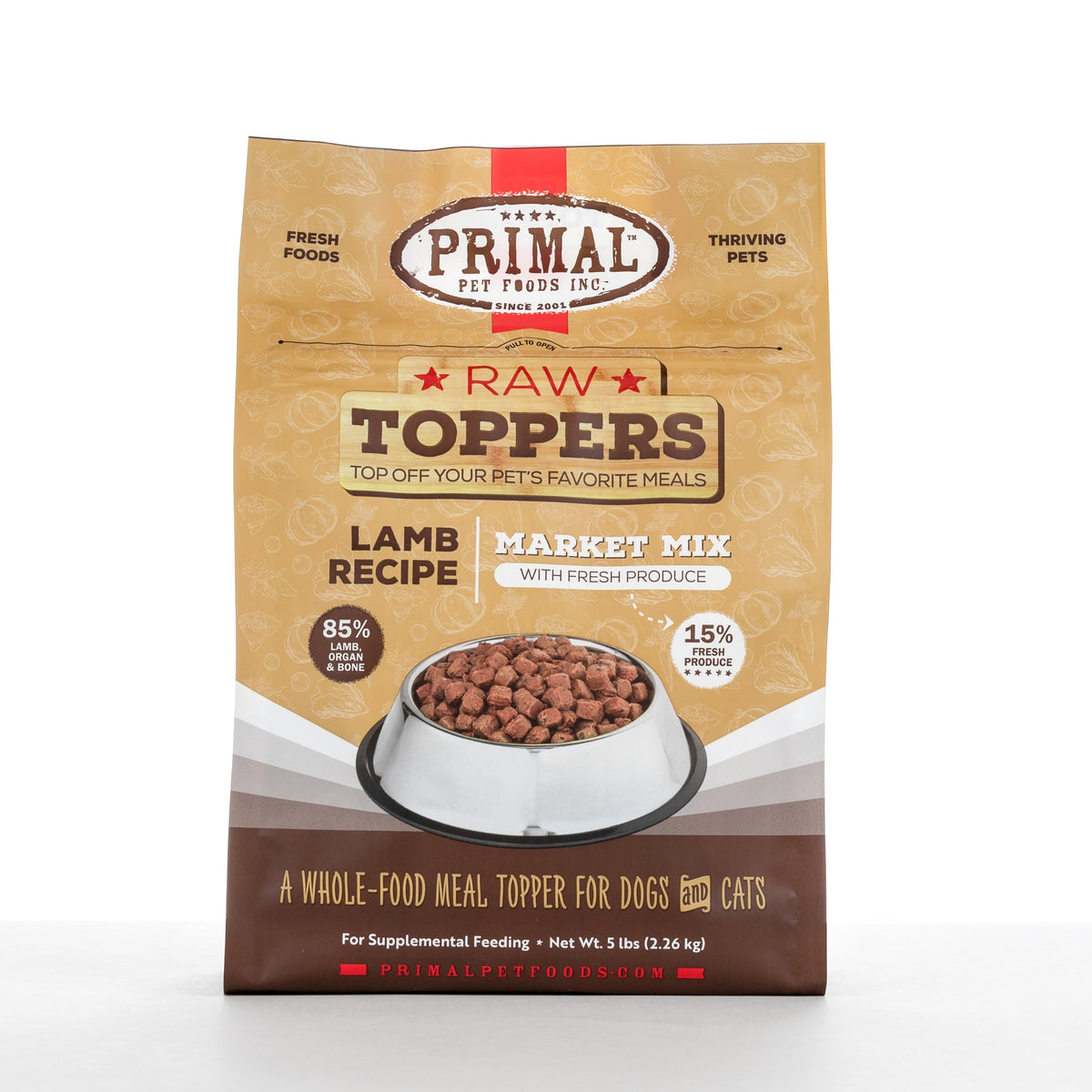 Primal Market Mix Lamb Frozen Raw Dog &amp; Cat Meal Topper