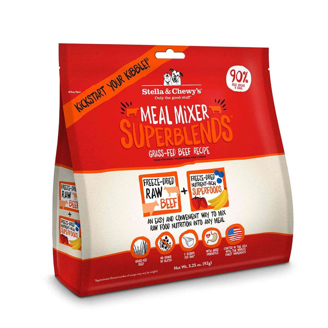 Stella &amp; Chewy&#39;s Freeze-Dried Raw Meal Mixer Superblends Beef Dog Food Meal or Topper