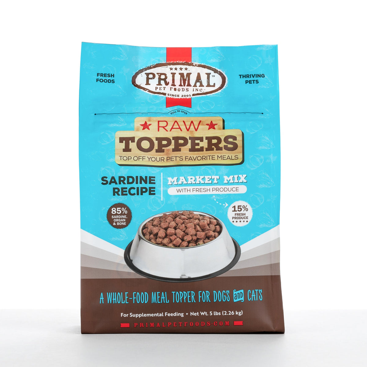 Primal Market Mix Sardine Frozen Raw Dog &amp; Cat Meal Topper
