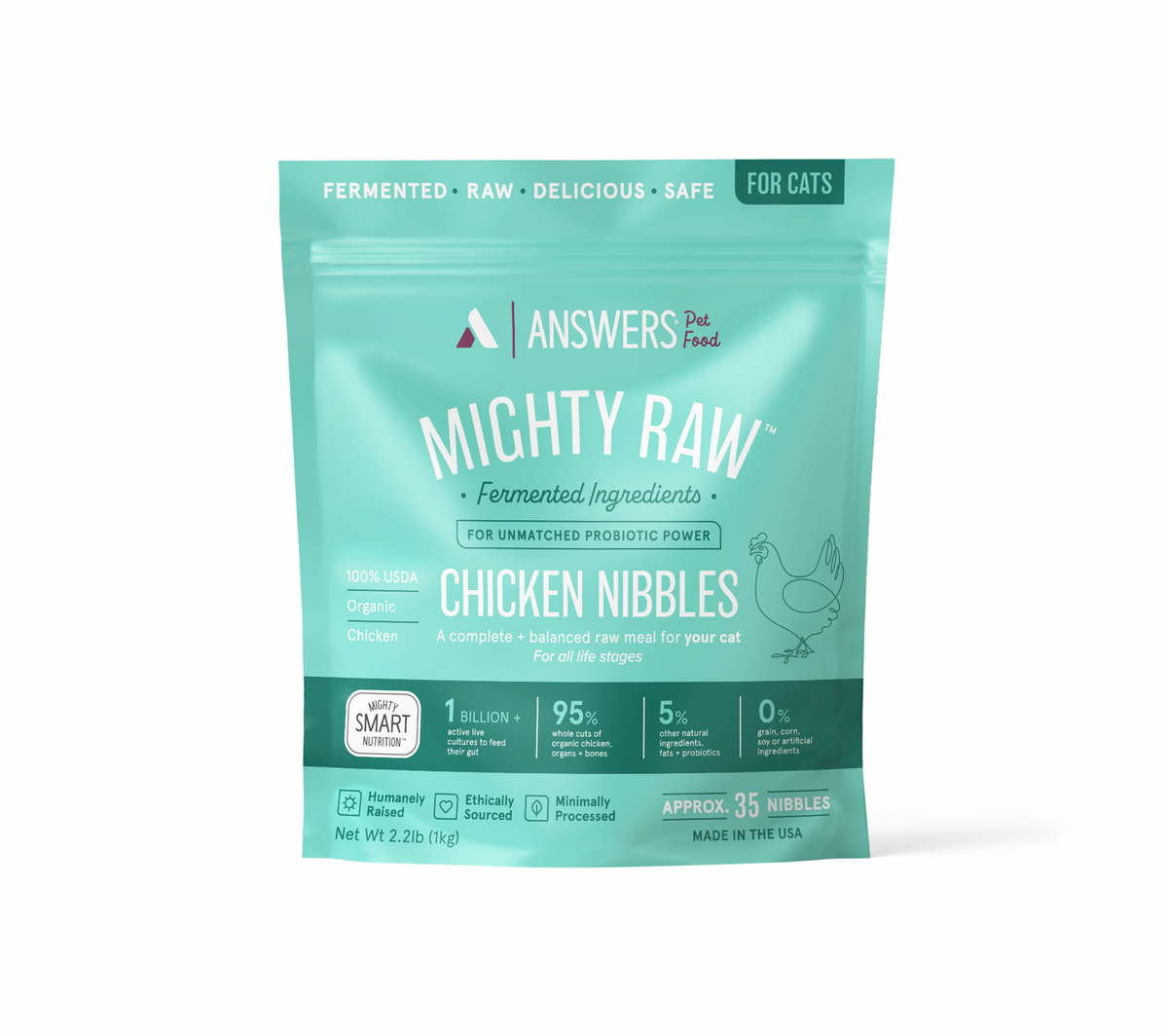 Answers Mighty Raw Frozen Raw Chicken Cat Food