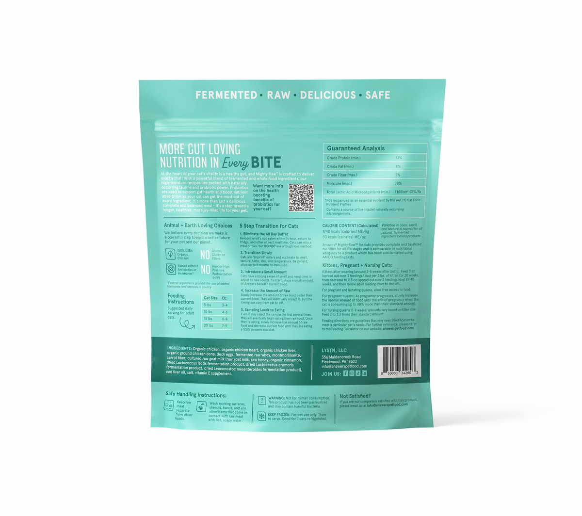 Answers Mighty Raw Frozen Raw Chicken Cat Food