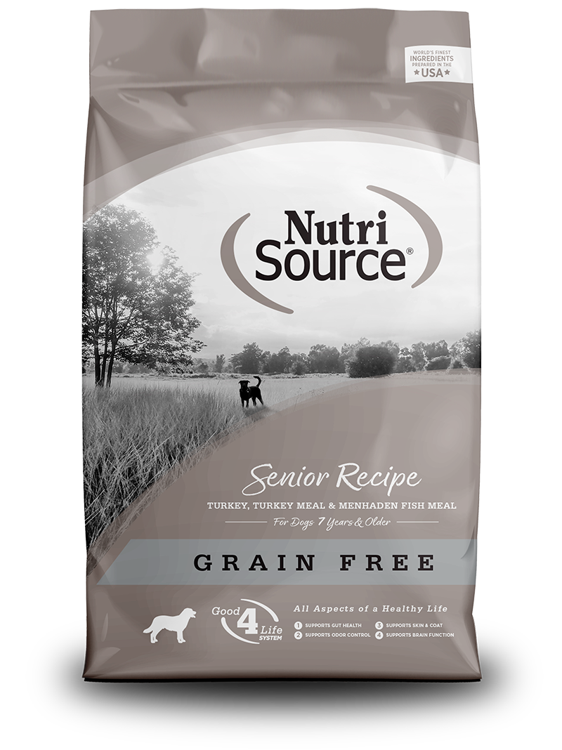 NutriSource Grain Free Senior Recipe Turkey, Turkey Meal &amp; Menhaden Fish Meal Dog Food
