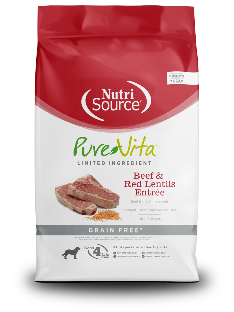 NutriSource PureVita Grain Free Beef &amp; Red Lentils Dog Food