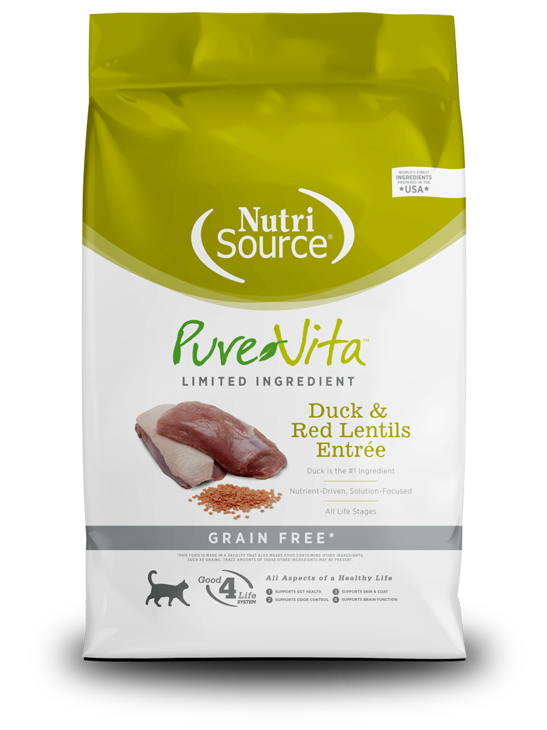NutriSource PureVita Grain Free Duck &amp; Red Lentils Cat Food
