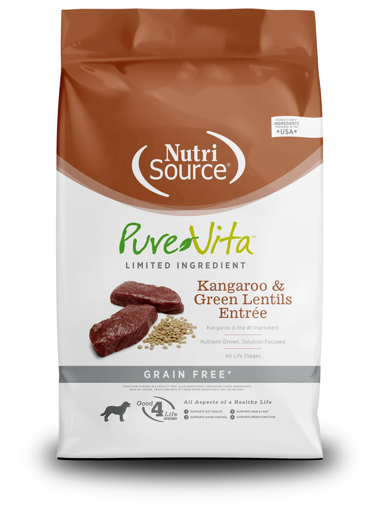 NutriSource PureVita Grain Free Kangaroo &amp; Green Lentils Dog Food