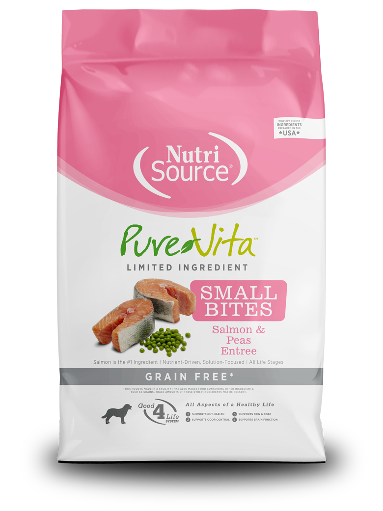 NutriSource PureVita Grain Free Small Bites Salmon &amp; Peas Dog Food