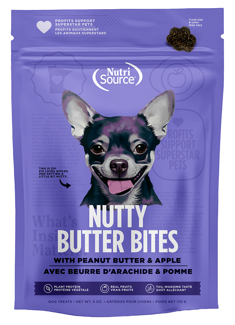 NutriSource Nutty Butter Bites with Peanut Butter &amp; Apple Dog Treats