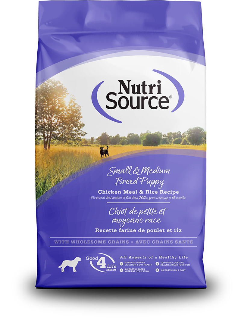 NutriSource Small &amp; Medium Breed Puppy Chicken Meal &amp; Rice with Wholesome Grains Dog Food
