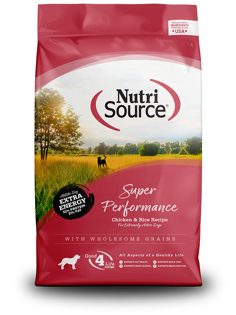 NutriSource Super Performance Chicken Meal, Chicken &amp; Rice with Wholesome Grains Dog Food