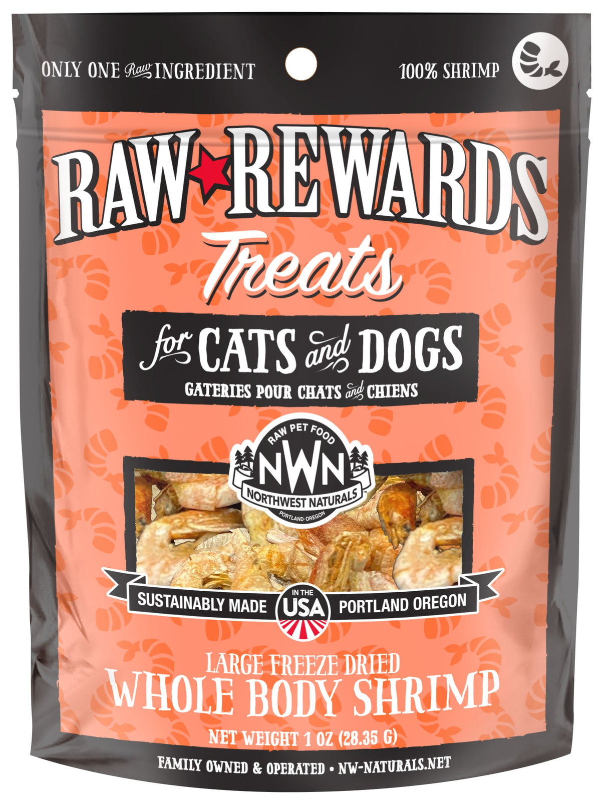 Northwest Naturals Raw Rewards Freeze-Dried Shrimp Dog &amp; Cat Treats