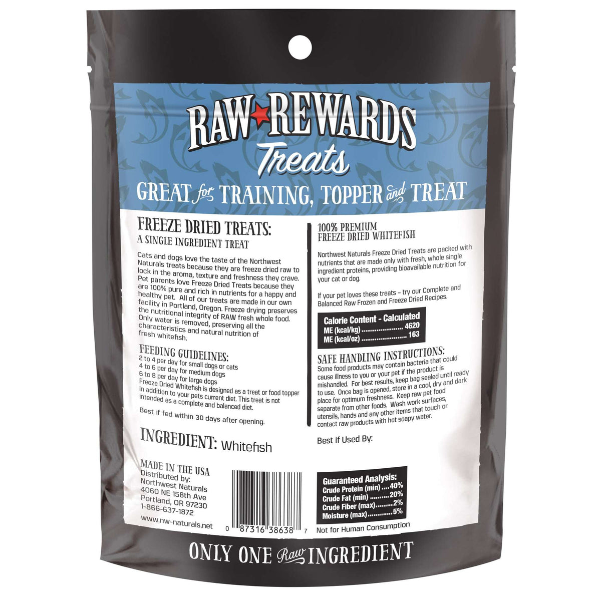 Northwest Naturals Raw Rewards Freeze-Dried Whitefish Dog &amp; Cat Treats