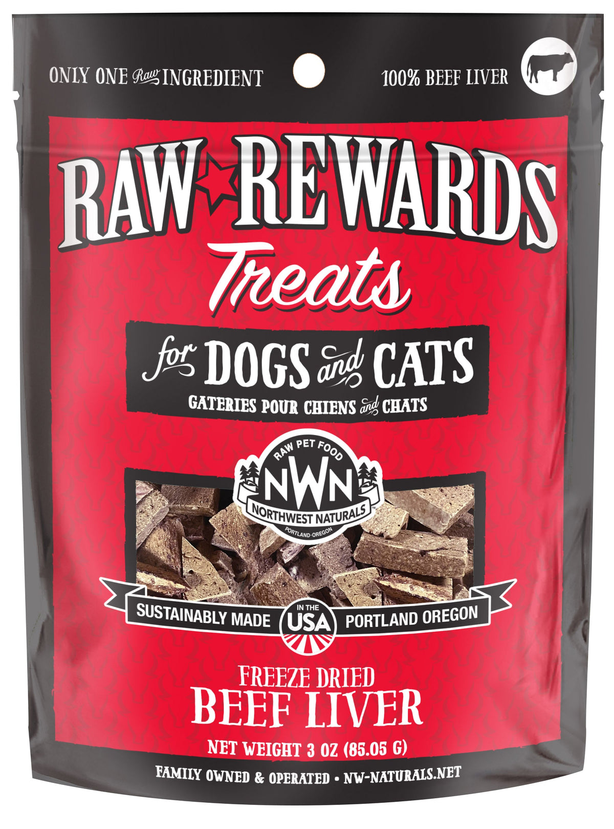 Northwest Naturals Raw Rewards Freeze-Dried Beef Liver Dog &amp; Cat Treats
