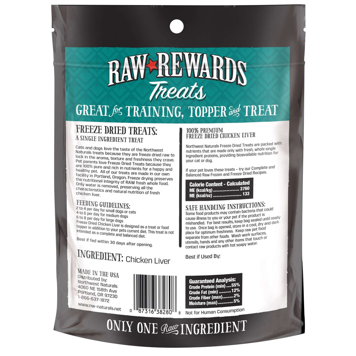 Northwest Naturals Raw Rewards Freeze-Dried Chicken Liver Dog &amp; Cat Treats