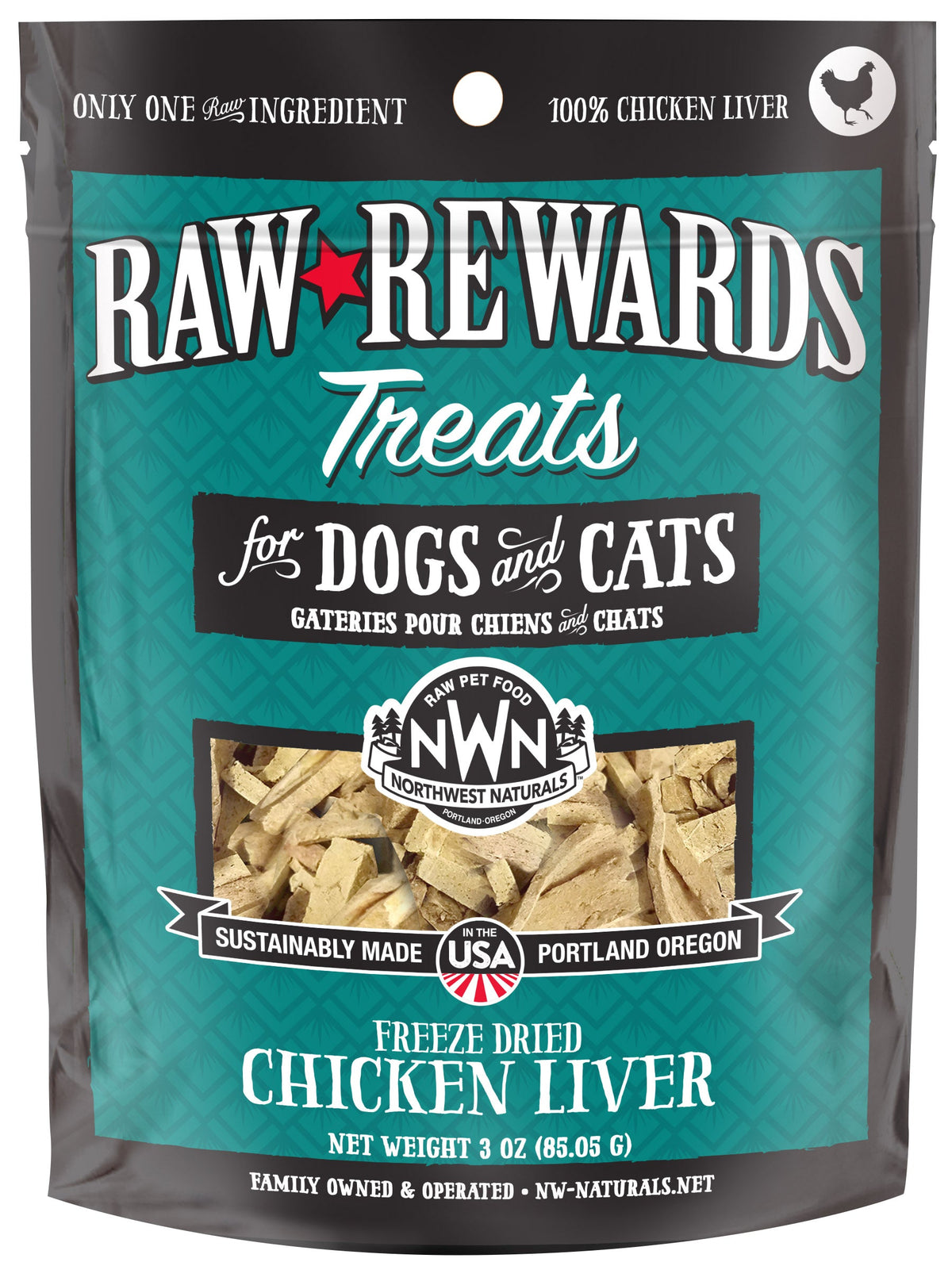 Northwest Naturals Raw Rewards Freeze-Dried Chicken Liver Dog &amp; Cat Treats