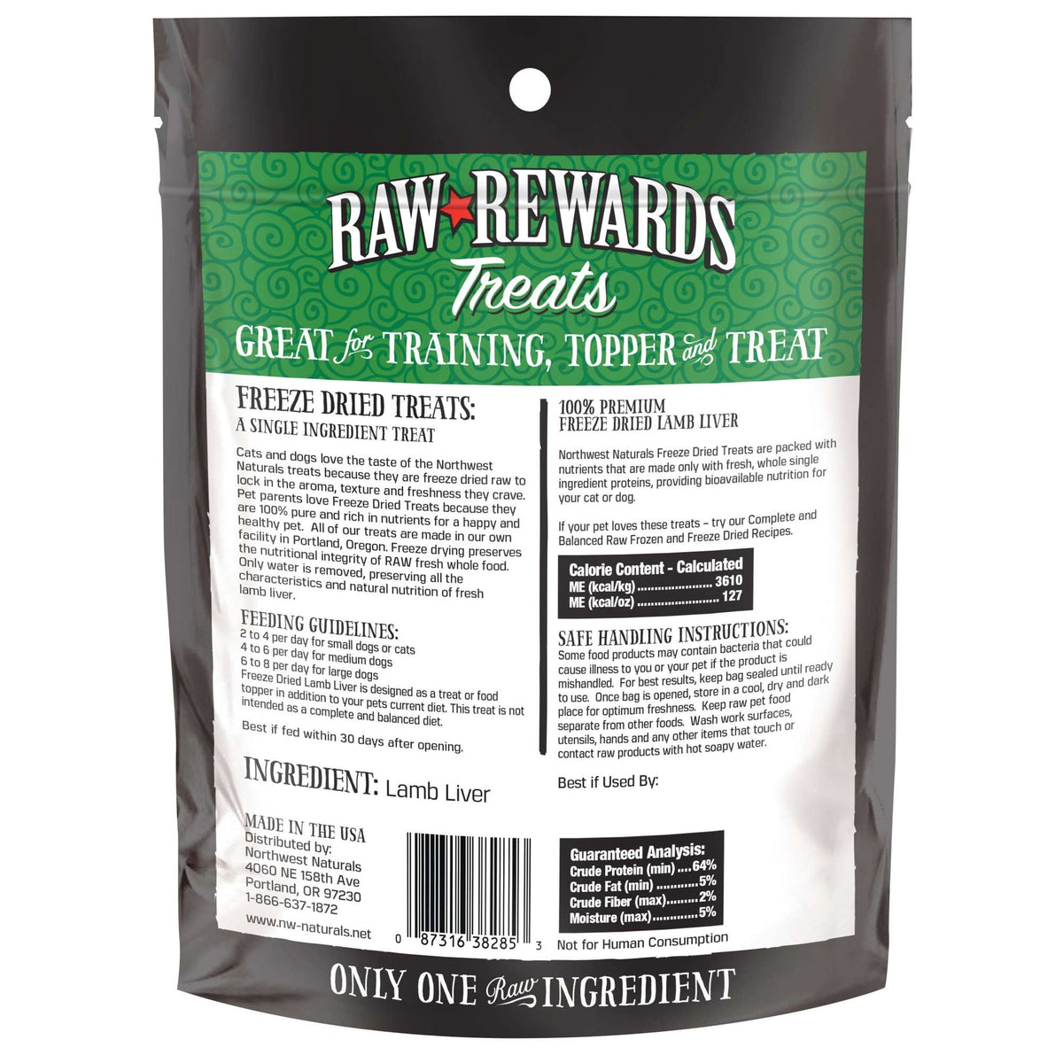 Northwest Naturals Raw Rewards Freeze-Dried Lamb Liver Dog &amp; Cat Treats