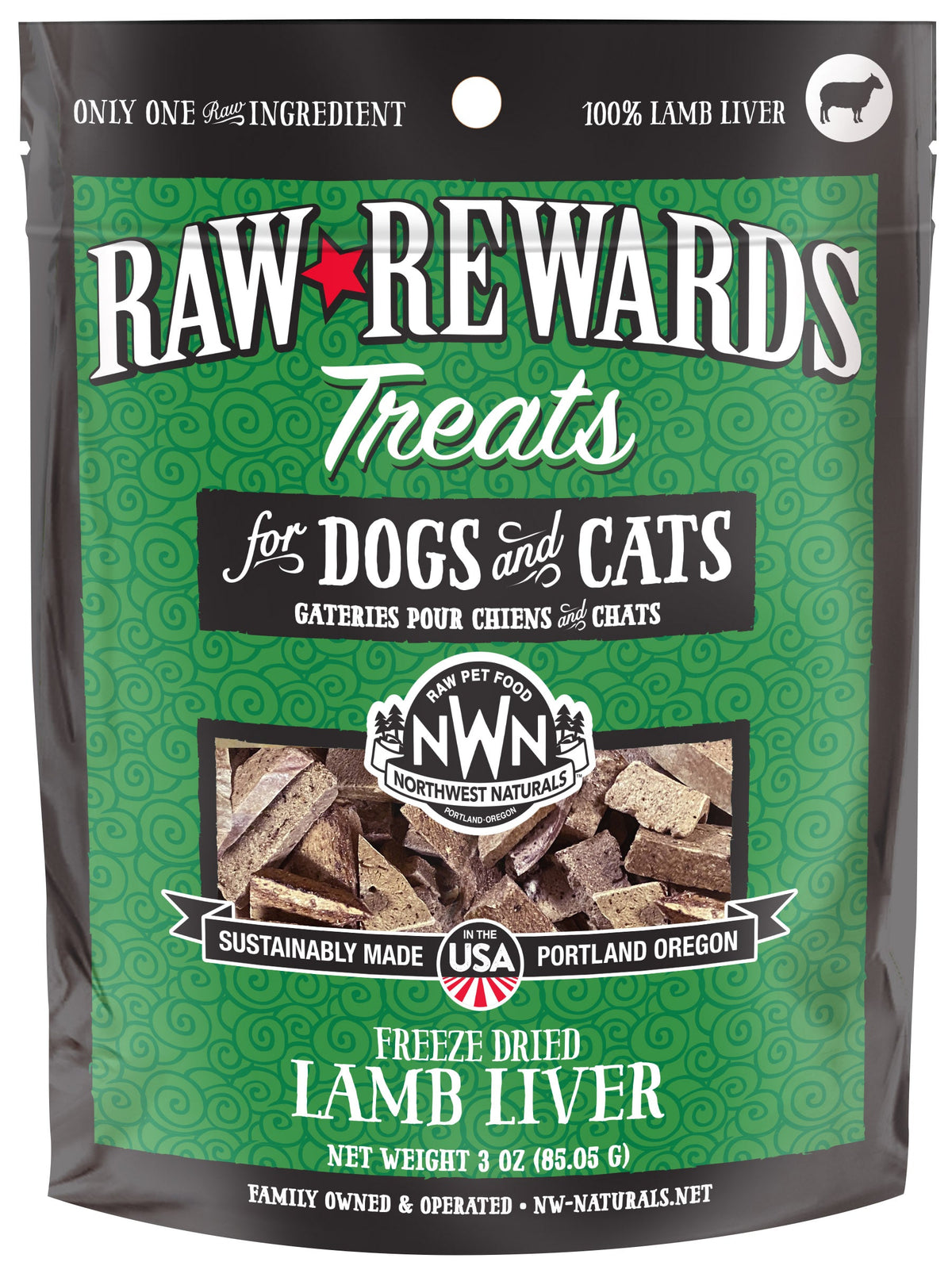 Northwest Naturals Raw Rewards Freeze-Dried Lamb Liver Dog &amp; Cat Treats