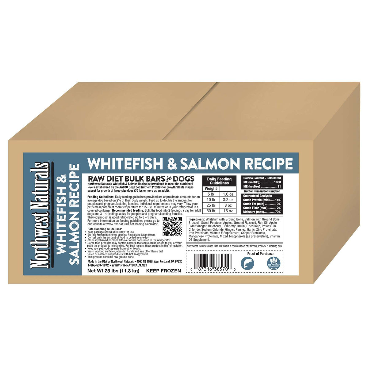 Northwest Naturals Frozen Raw Whitefish &amp; Salmon Dog Food