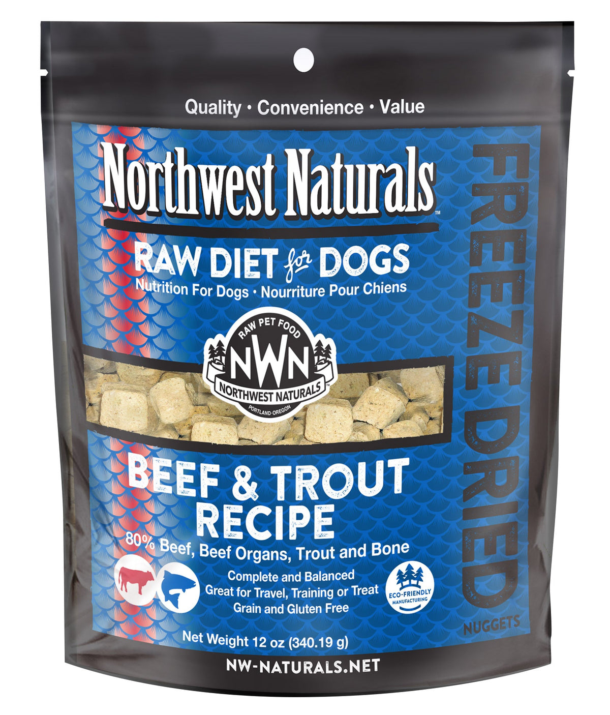Northwest Naturals Freeze-Dried Raw Beef &amp; Trout Dog Food