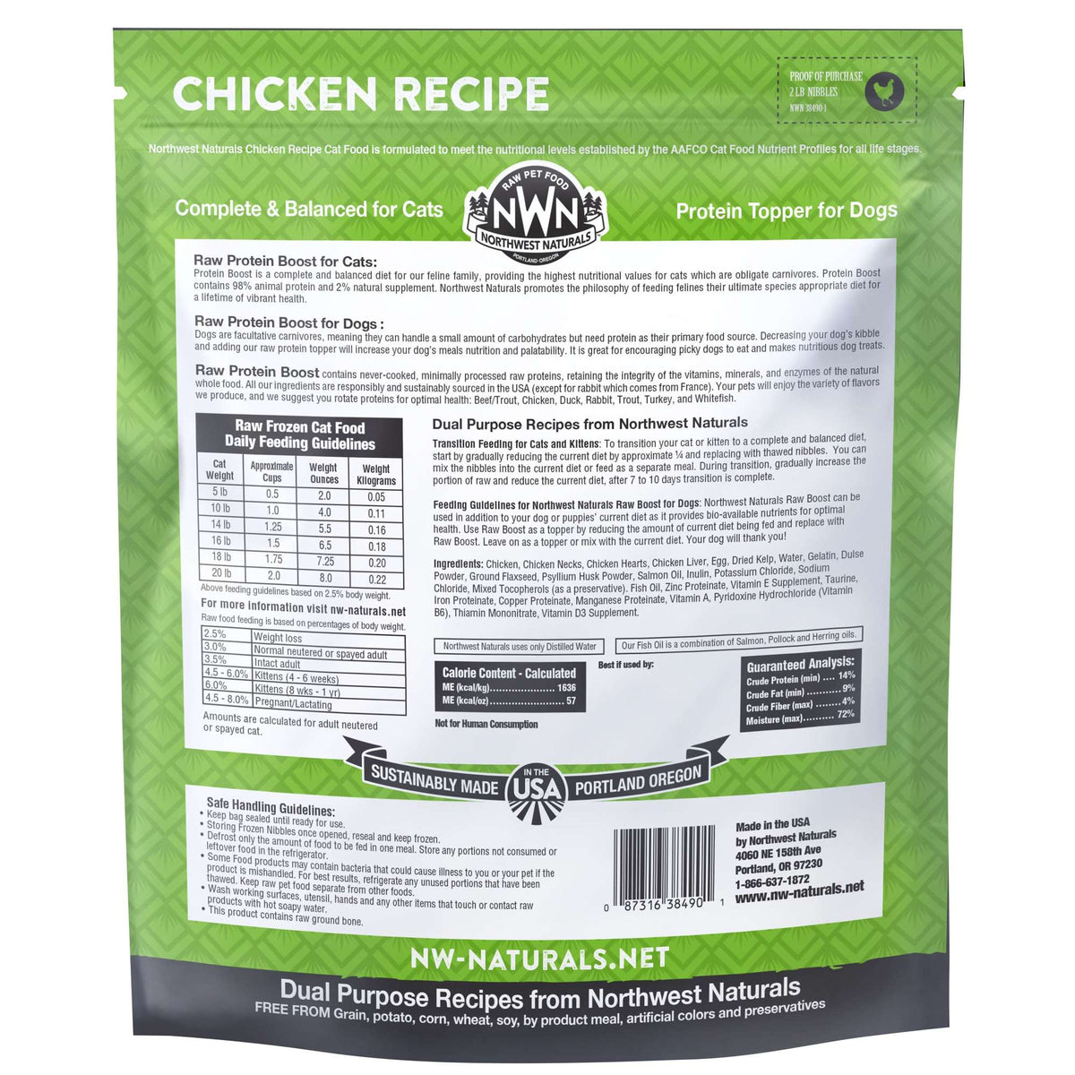 Northwest Naturals Frozen Raw Chicken Protein Boost &amp; Cat Food