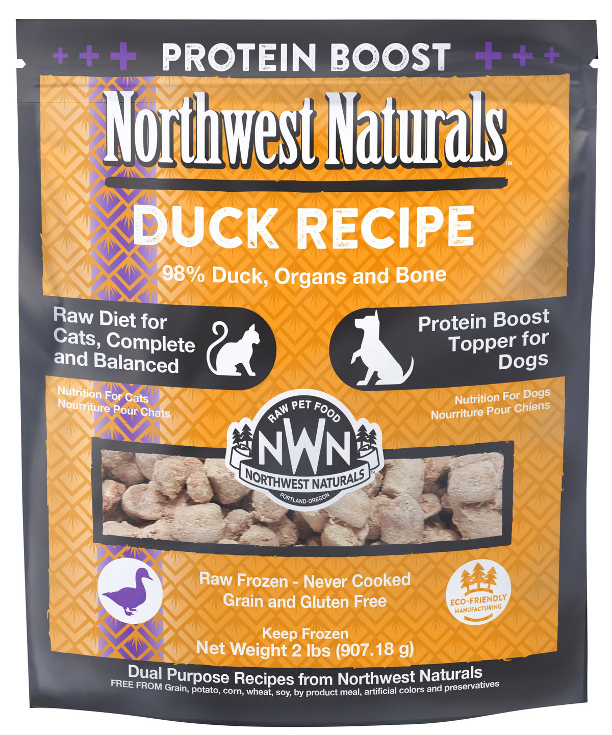 Northwest Naturals Frozen Raw Duck Protein Boost &amp; Cat Food