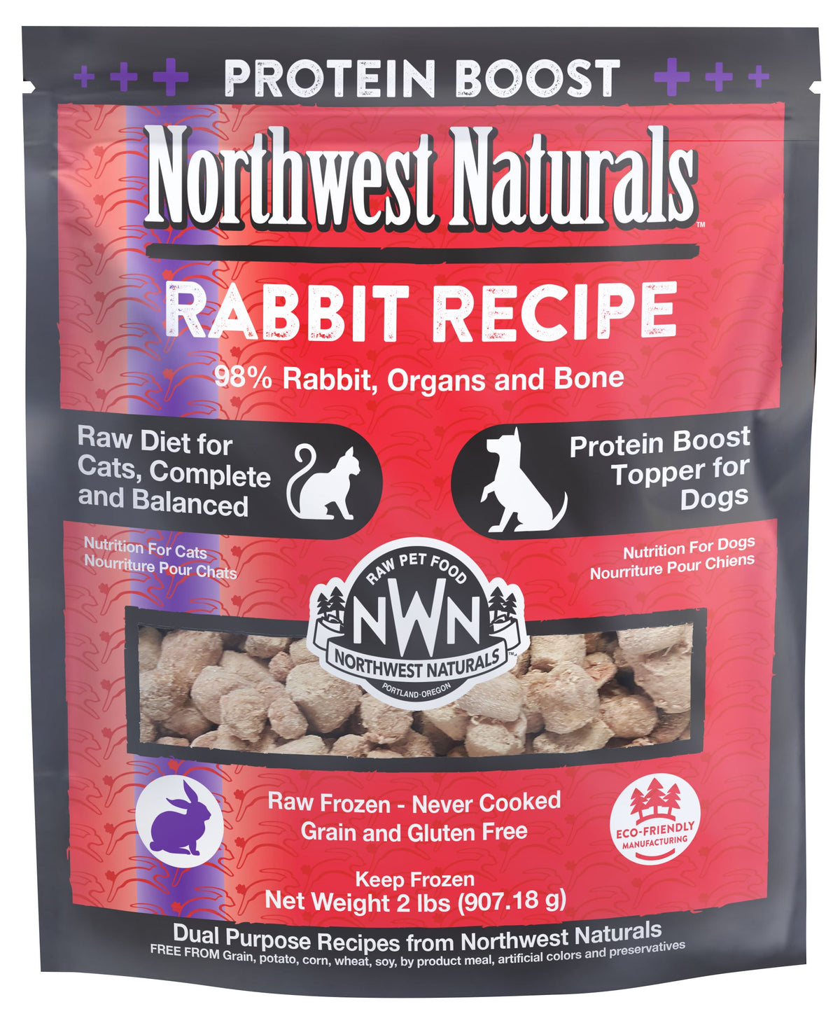 Northwest Naturals Frozen Raw Rabbit Protein Boost &amp; Cat Food