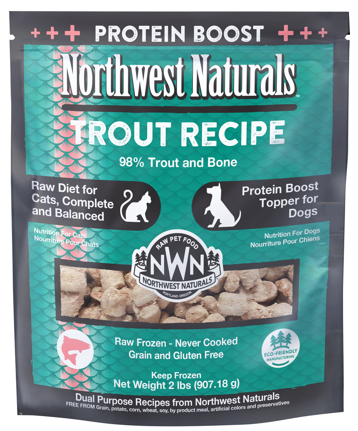 Northwest Naturals Frozen Raw Trout Protein Boost &amp; Cat Food