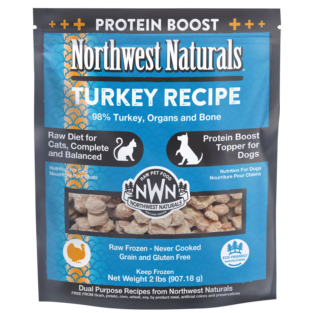 Northwest Naturals Frozen Raw Turkey Protein Boost &amp; Cat Food