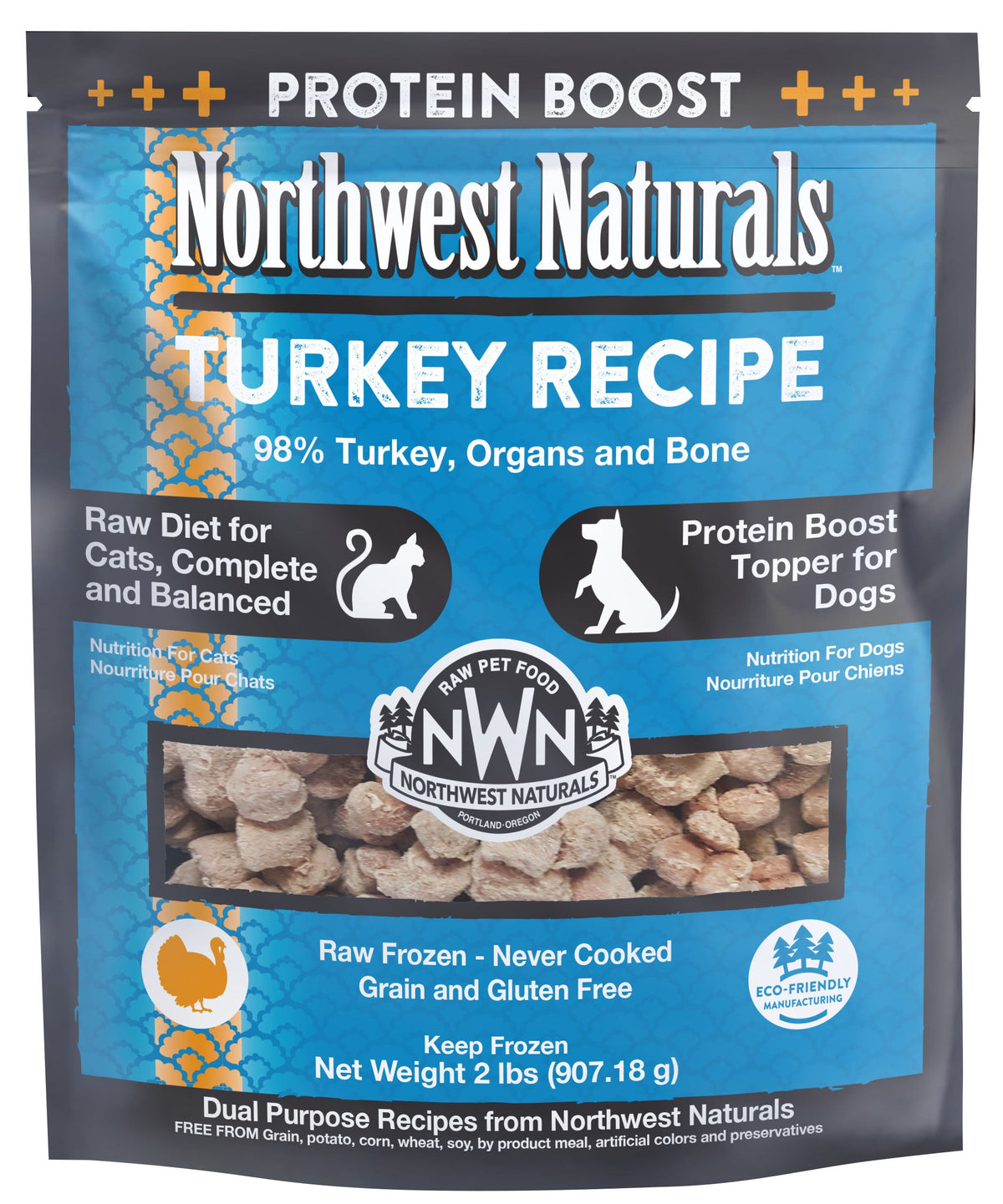 Northwest Naturals Frozen Raw Turkey Protein Boost &amp; Cat Food