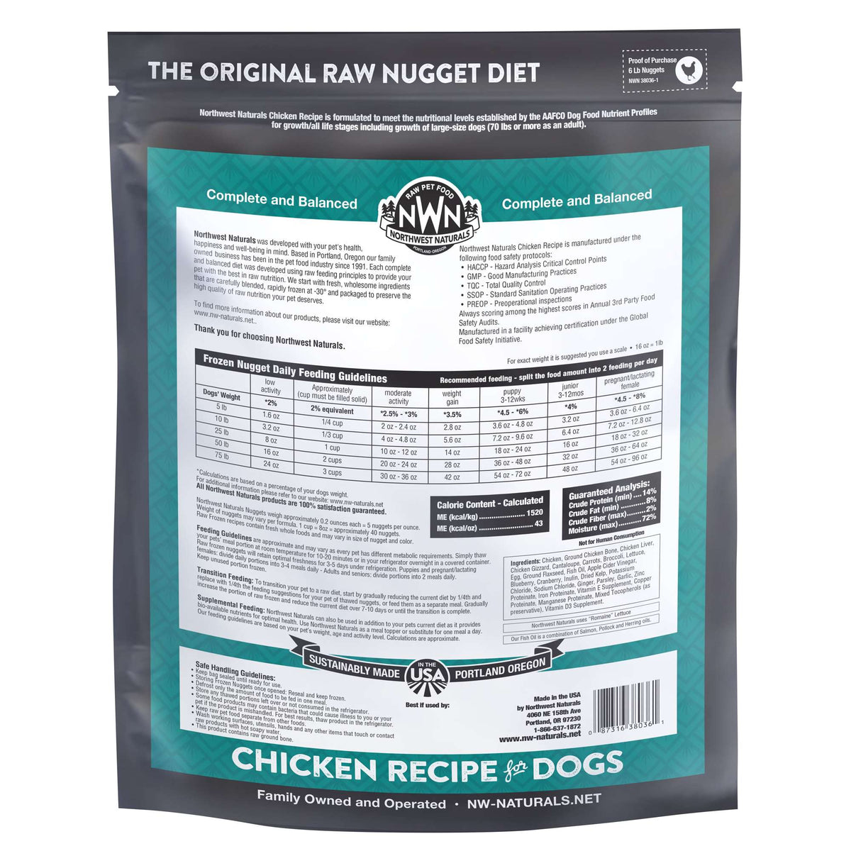 Northwest Naturals Frozen Raw Chicken Dog Food