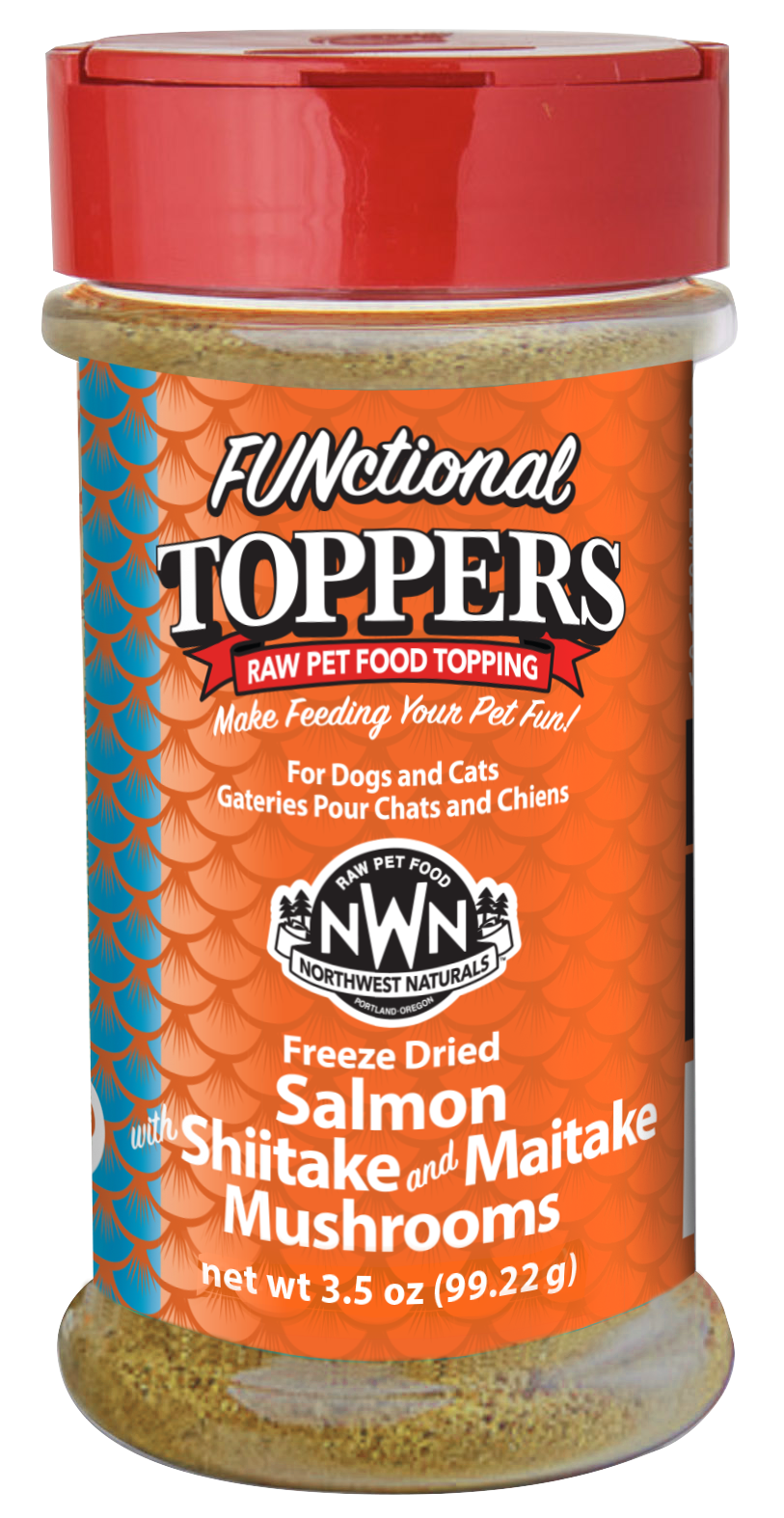Northwest Naturals Dog &amp; Cat FUNctional Topper Freeze-Dried Salmon with Mushrooms