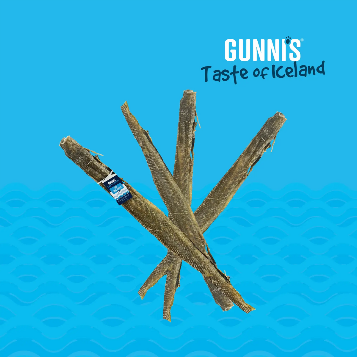 Gunni&#39;s Pet Taste of Iceland Cod Skin Strips Dog Treats
