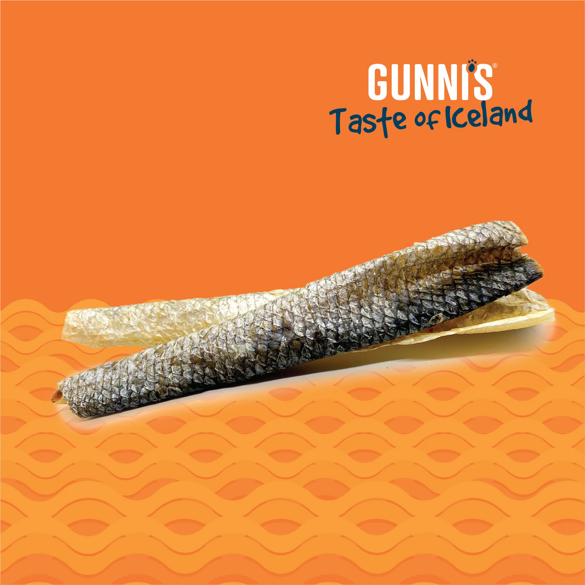 Gunni&#39;s Pet Taste of Iceland Salmon Skin Shorties Dog Treats