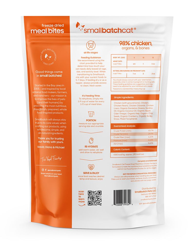 Small Batch Freeze-Dried Meal Bites Chicken Cat Food