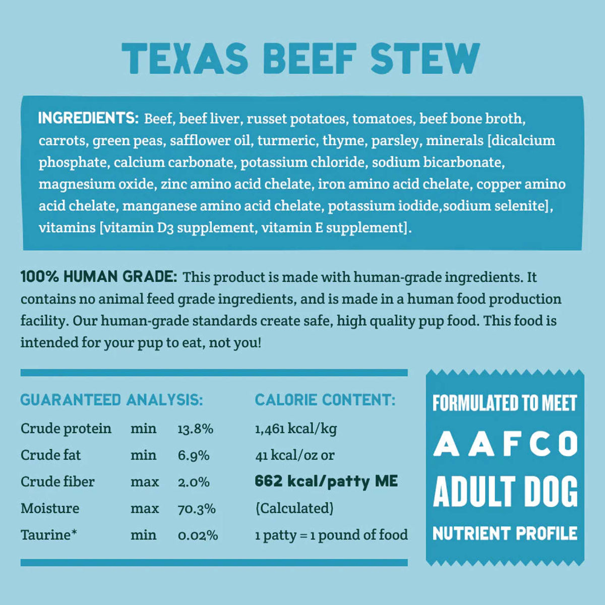 A Pup Above Grain Free Texas Beef Stew Gently Cooked Frozen Dog Food