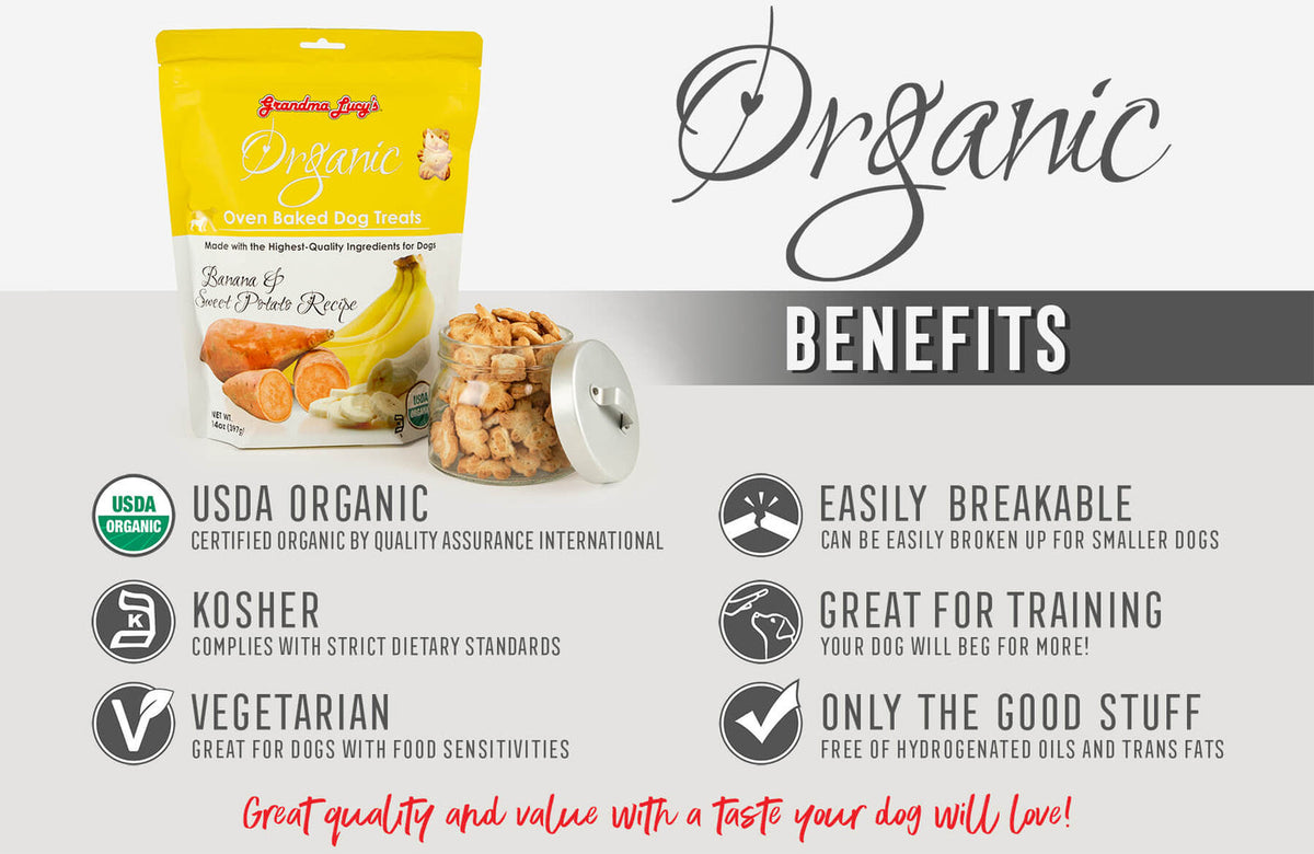 Grandma Lucy's Organic Oven-Baked Banana & Sweet Potato Recipe Dog Treats