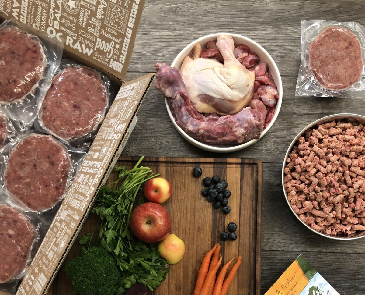 OC Raw Frozen Raw Chicken, Fish &amp; Produce Dog Food