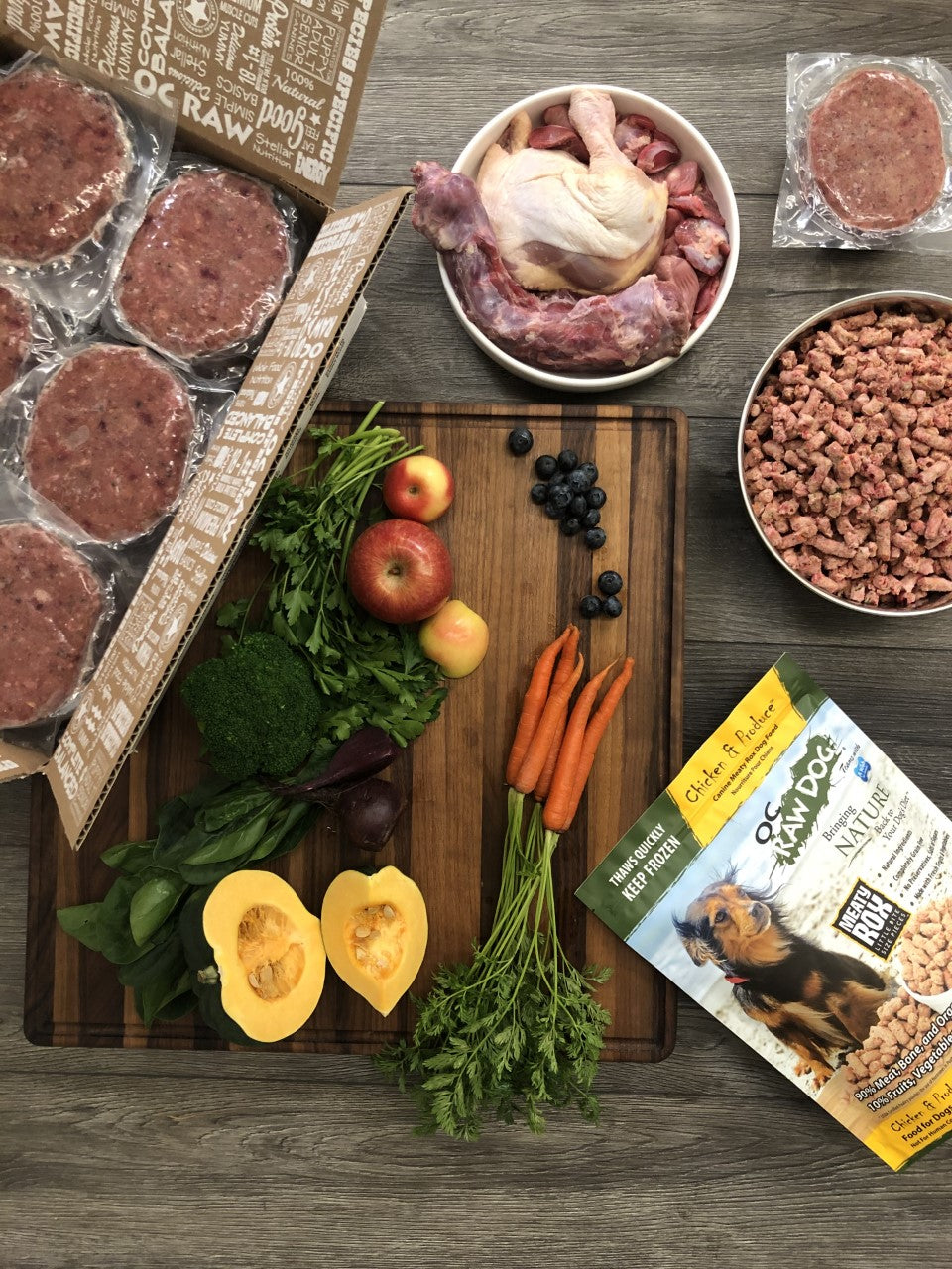 OC Raw Duck &amp; Produce Frozen Dog Food
