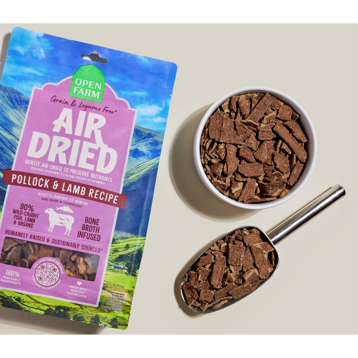 Open Farm Grain Free Air-Dried Pollock &amp; Lamb Dog Food