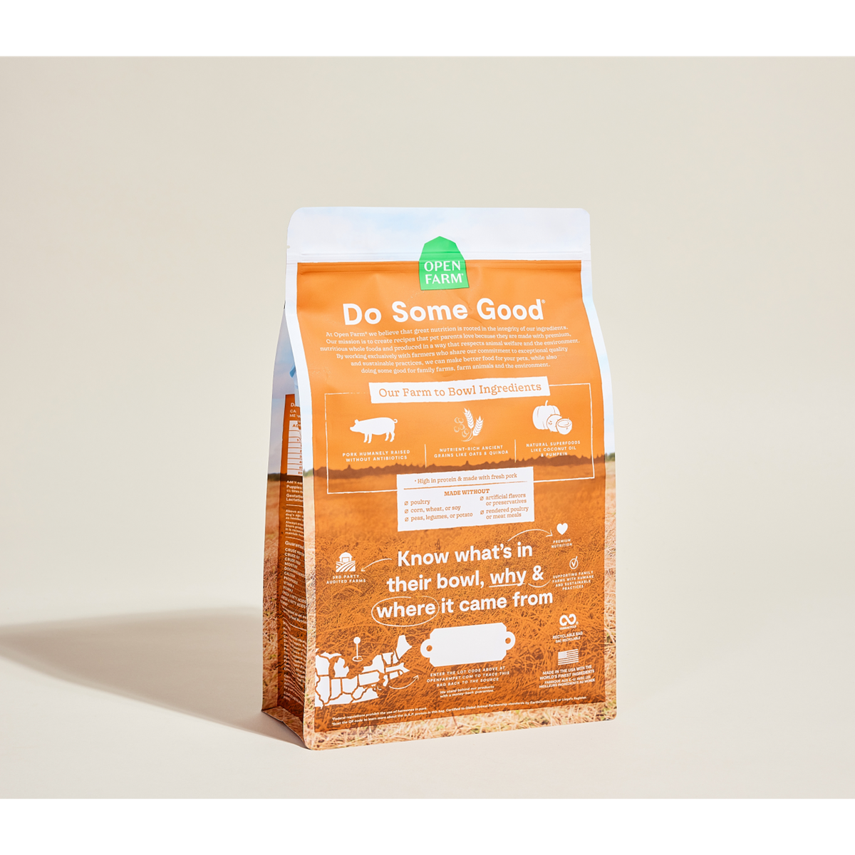 Open Farm Farmer&#39;s Table Pork &amp; Ancient Grains Dog Food