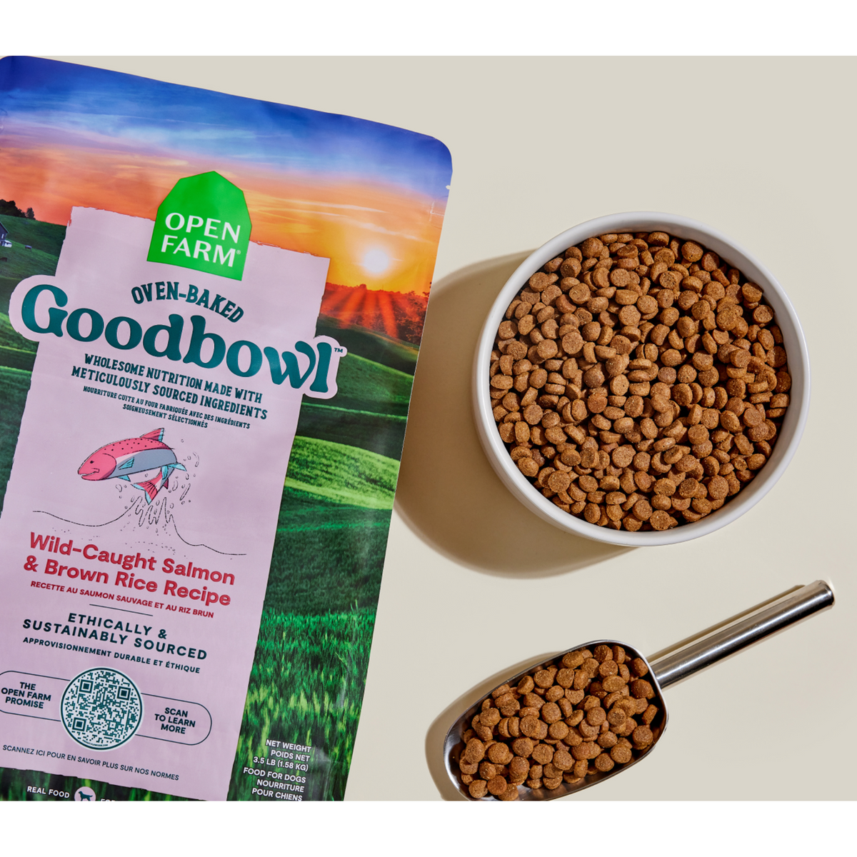 Open Farm Oven-Baked Goodbowl Wild Caught Salmon &amp; Brown Rice Dog Food