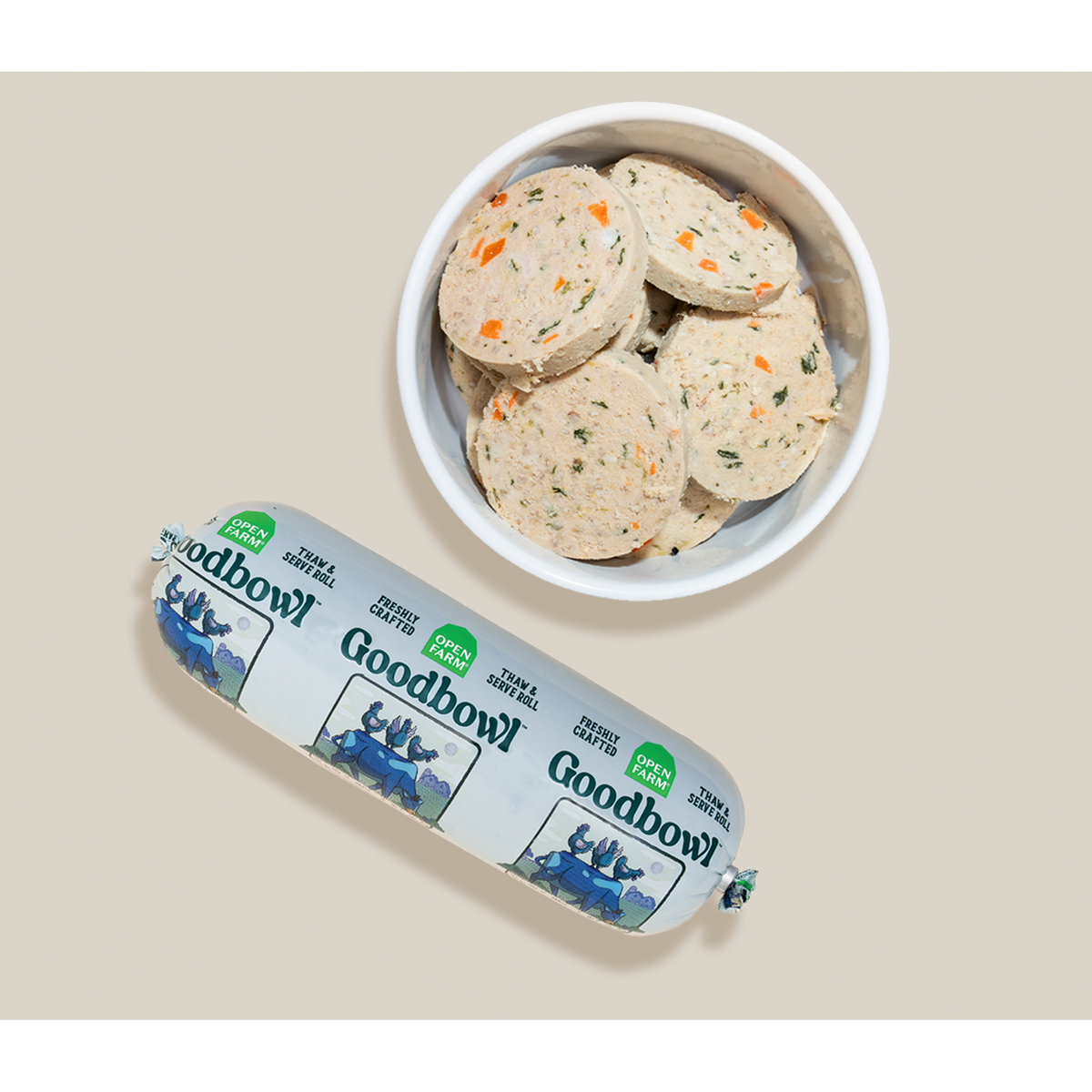 Open Farm Goodbowl Gently Cooked Chicken & Grass-Fed Beef Frozen Roll Dog Food