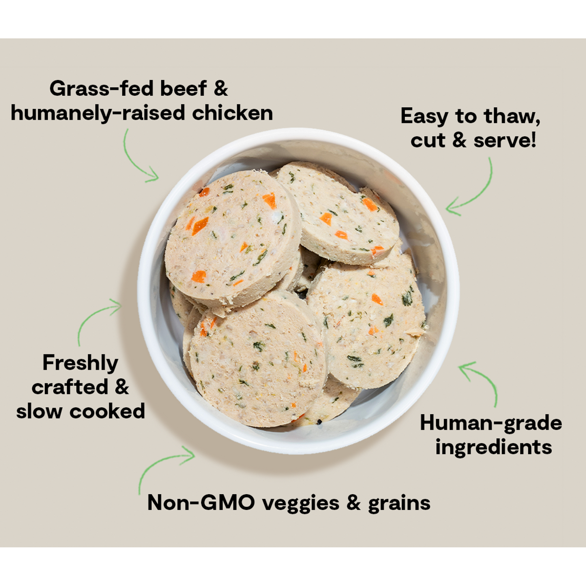 Open Farm Goodbowl Gently Cooked Chicken & Grass-Fed Beef Frozen Roll Dog Food