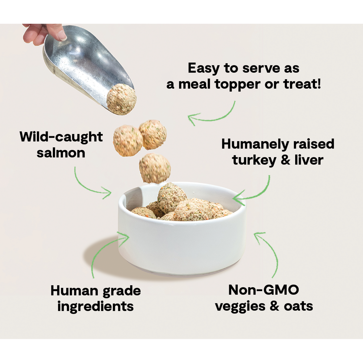 Open Farm Gently Cooked Meatballs Turkey & Salmon Frozen Dog Food