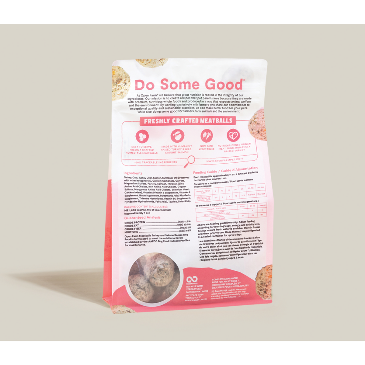 Open Farm Gently Cooked Meatballs Turkey & Salmon Frozen Dog Food