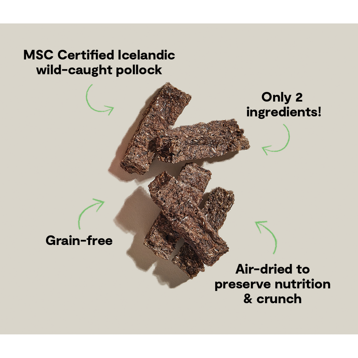 Open Farm Air-Dried Pollock & Blueberry Bars Dog Treats