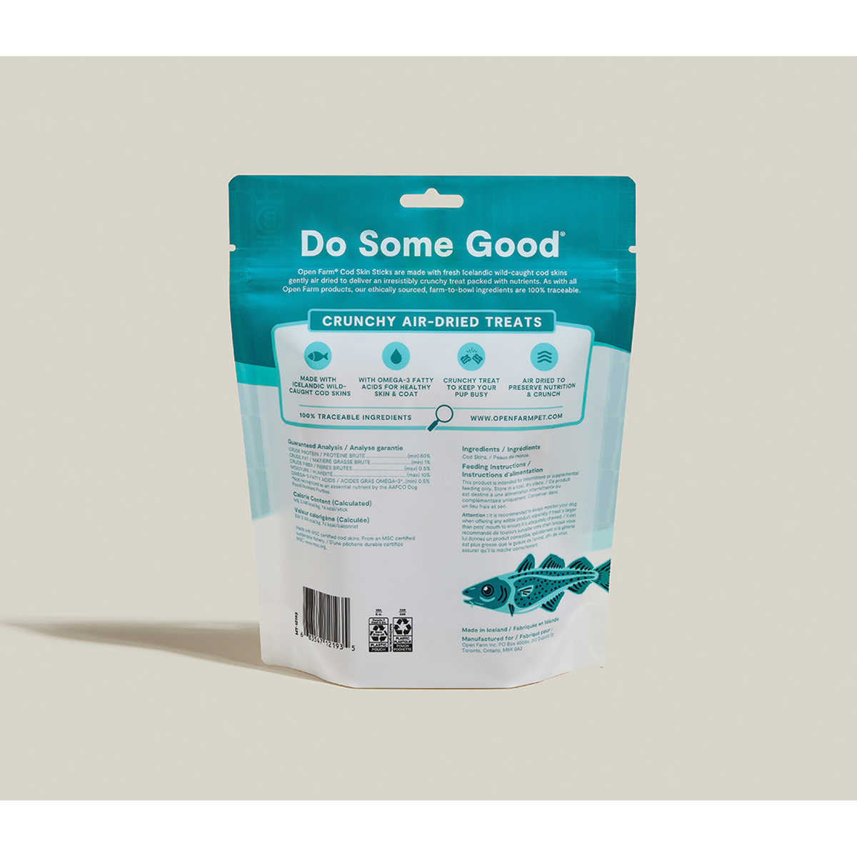 Open Farm Air-Dried Cod Skin Sticks Dog Treats