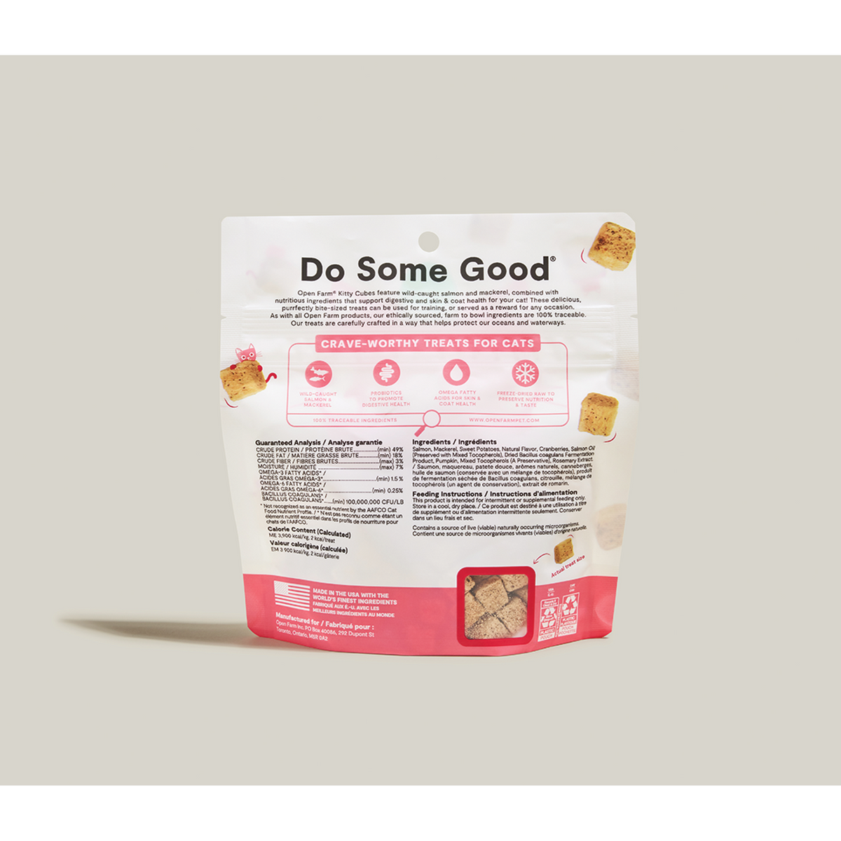 Open Farm Freeze-Dried Raw Kitty Cubes Salmon & Mackerel Cat Treats