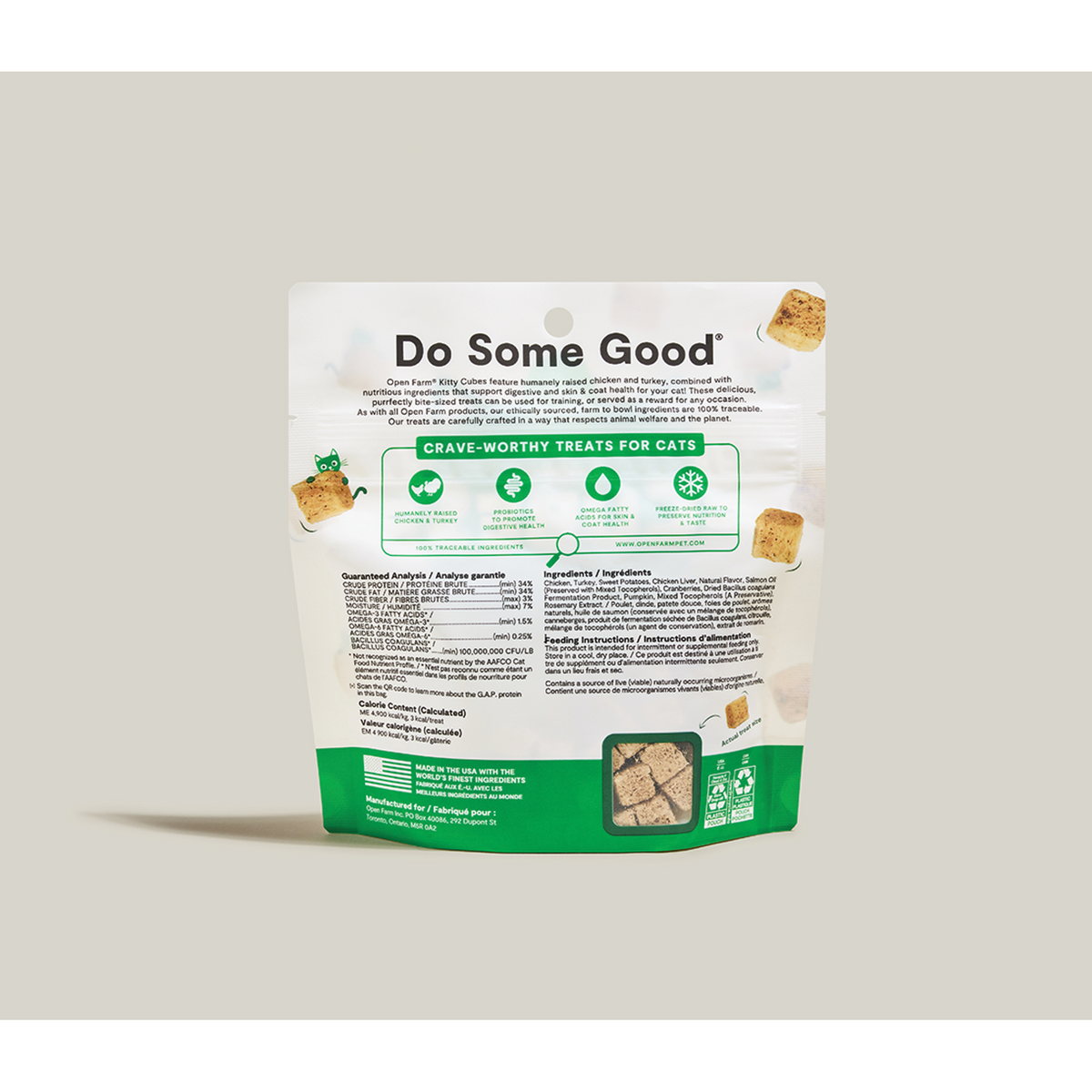 Open Farm Freeze-Dried Raw Kitty Cubes Chicken & Turkey Cat Treats