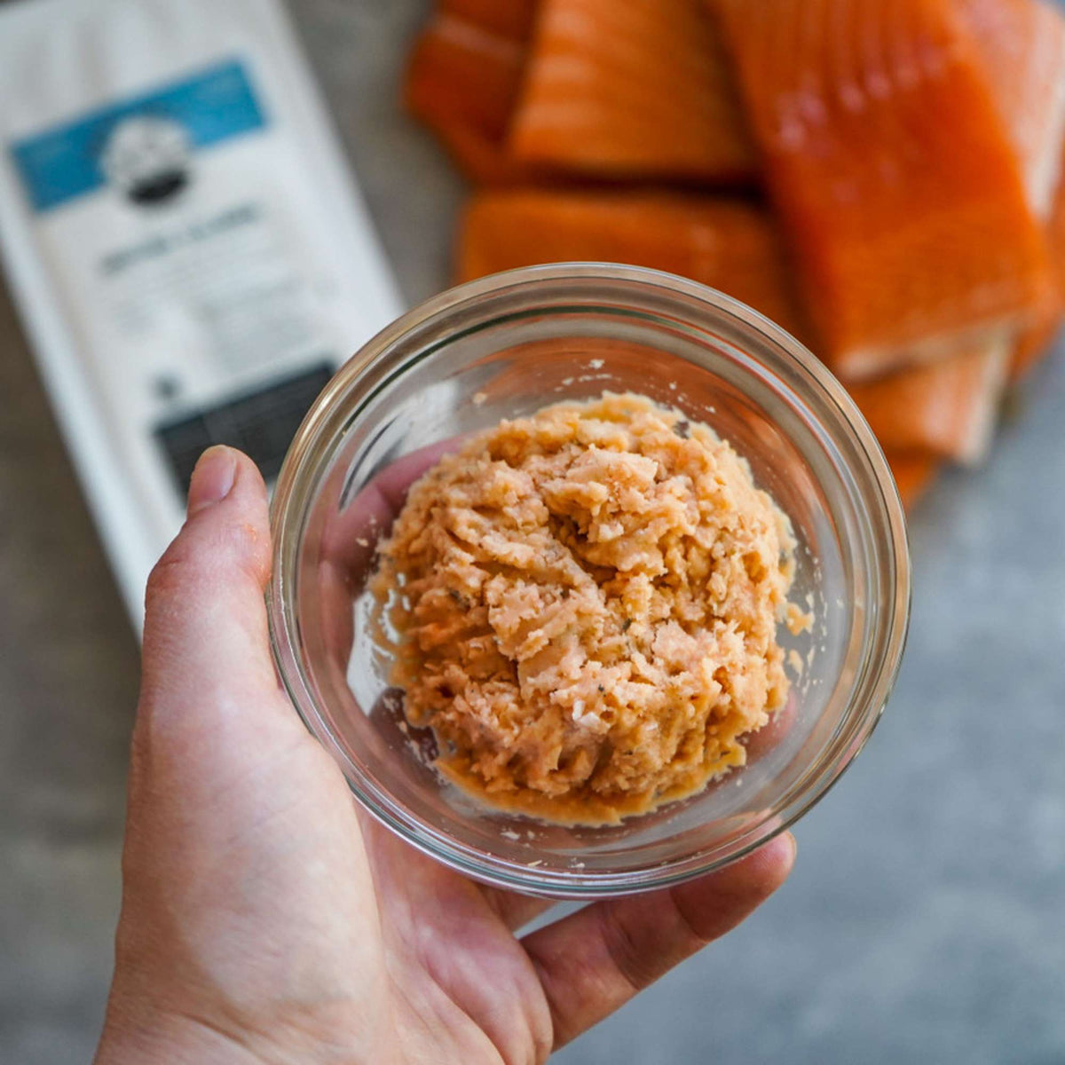 Oma&#39;s Pride Frozen Raw Ground Salmon for Dogs &amp; Cats