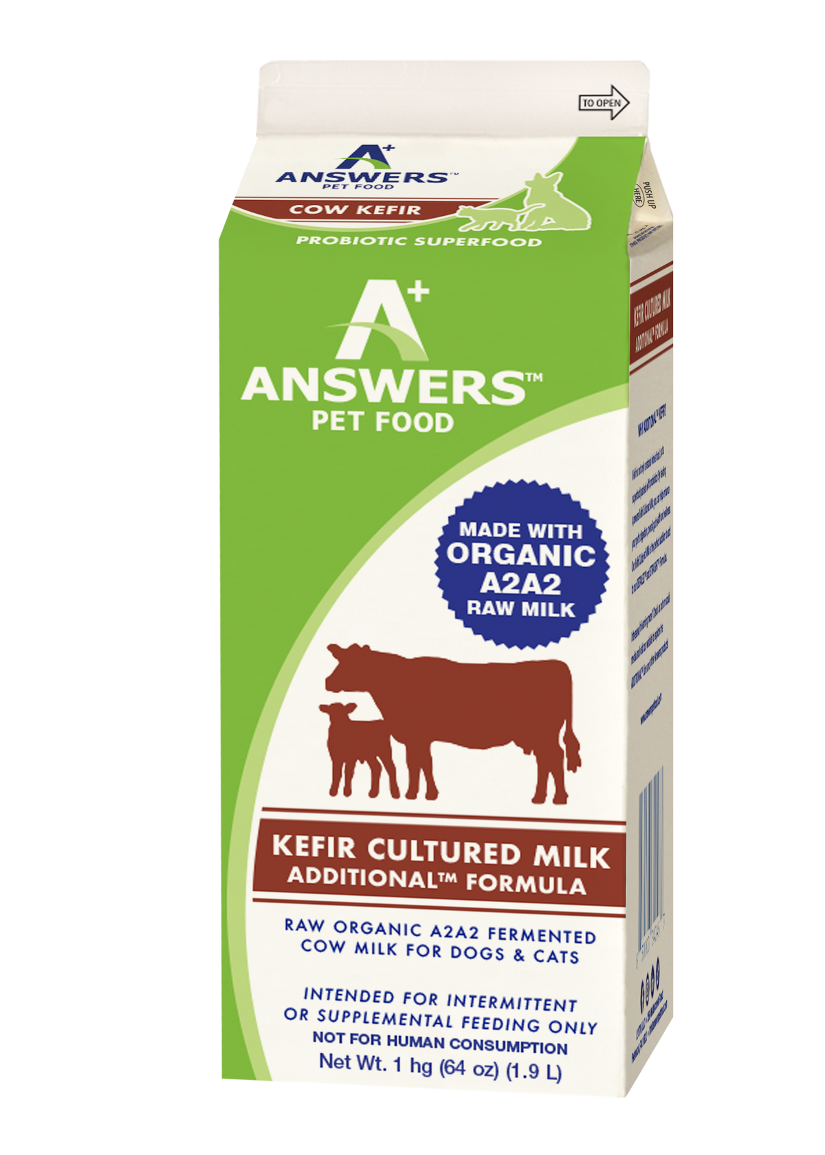 Answers Dog &amp; Cat Frozen Raw Cow Milk Kefir
